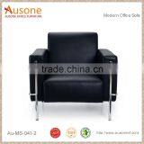 Hot Sale Modern Black Leather Sofa With Steel Frame thumbnail-3