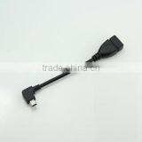 High Quality Right Angle A Femal to Mini B Male USB 2.0 Cable