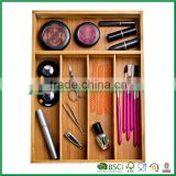 Solid bamboo comestic drawer organizer