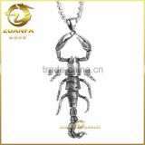 lively king scorpion animal hiphop pendant black 316L stainless steel scorpion steel necklace