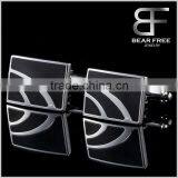 Square Copper Enamel Cufflinks Laser Engraved for Men's Unique Gifts thumbnail-1