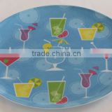 New Designed colorful round custom print melamine plates (PL-09)