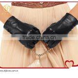 2014 High-end girls slim leather glove