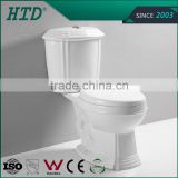 HTD-MA-9937 Hot sale western design two piece sanitary ware toilet