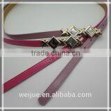 Lady's Fashion Skinny Belt With Glass for Dress thumbnail-1
