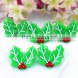 New Arrival Resin Christmas Pine Boughs Resin Hair Bow Resin Cabochons Flatback Resin DIY Resin for Kids Hair Phone Accessaries thumbnail-2