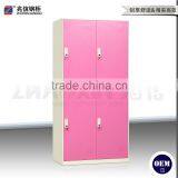 Antique 4-door Closet Key Lock Clothes Steel Locker Metal Stainless Gym Wardrobe Locker thumbnail-1