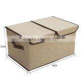 Like-linen Nonwoven Fabric Cardboard Folding Storage Bin thumbnail-3
