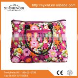 2016 Hot best selling 100% cotton high quality quilted fabric floral fashion fancy shopping tote ladies handbag