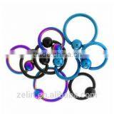 The Hot Sale Crystal Purple Titanium BCR Captive Ring Nose & Lip Rings thumbnail-3