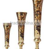 Trumpet Vase Wedding Centerpice, Gold Fluted Vase thumbnail-1