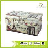 Decorative Storage Footstool/Paris Printing Footsool thumbnail-3