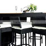 2017 Trade Assurance High Quality Black Rattan Outdoor Bar Table and Chairs Furniture thumbnail-2