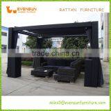 Large Square Garden Rattan Pavilion Gazebo Tent thumbnail-2