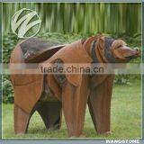 1.7 Meters Height Corten Steel Bear Statue for Urban Art Decoration thumbnail-1