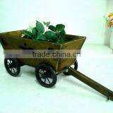 Mini Wooden Cart for Flowers and Plants thumbnail-1