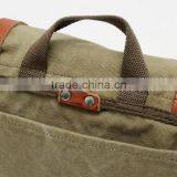 Unisex,Vintage Casual Cotton Canvas Leather Haversack Messenger Bag Courier Bag Haversack, Bookbag ,Shoulder Bag For Men & Women thumbnail-4