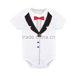 Best Quality Baby Clothes 100% Cotton Gentleman Baby Rompers 2017