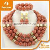 2015 New Arrival Africa Beads Jewelry Sets Including Necklace,bracelet,ring,earings Wholesales African Coral Beads Jewelry Set thumbnail-2