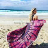 100% Cotton Custom Reactive Printing Round Towel Beach thumbnail-2