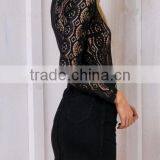 Runwaylover 114 Hot Sale 2017 Women Fashion Lace Transparent T-Shirt thumbnail-4