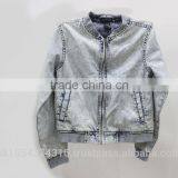 Printed Denim Bomber Jacket thumbnail-1