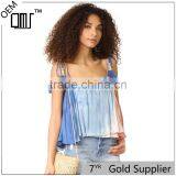 Hot Sleeveless Tie Dye Tassel Straps 2017 Blouse Women Summer thumbnail-1