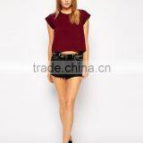 Cropped Boyfriend T-shirt With Roll Sleeve China Products thumbnail-4