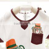 Wholesale Summer Cotton Printing Girls Cheap Newborn Baby Clothing Set thumbnail-3