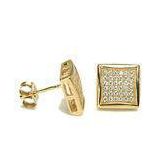 925 Sterling Silver Micro Pave Silver Jewelry Gold Stud Earrings For Women