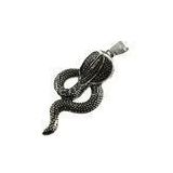 Vintage Stainless Steel Chunky Snake Pendant Necklace-P169-1 Mens Stainless Steel Pendants For Promo