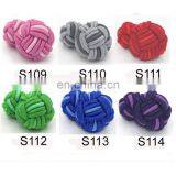 Multicolor Elastic Silk Knot Cufflinks Handmake Fabric Knot Cufflinks Suit for Shirt thumbnail-2