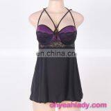 Factory Fashion Women Black Sex Night Dress thumbnail-4