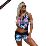 New Design 2 Pcs Floral Print Lady Mature Swimsuit thumbnail-2