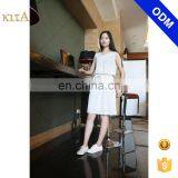 White Sleeveless V-neck Dress With Belt thumbnail-1