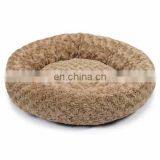 Fluffy Plush Materials Round Shape Brown Color Chihuahua Small Dog Beds thumbnail-1