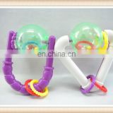 plastic cute rolling ball baby rattle wrist squeaky toy