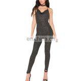 Custom Black Halter Neck Glitter Jumpsuit Casual Clothing For Ladies thumbnail-2