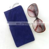 sheer blue soft velvet sunglasses pouch with pocket