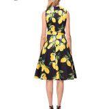 Vintage Sleeveless Printed Floral A-line Midi Dress thumbnail-4