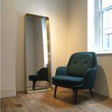 Nordic Brass Gold Full-length Mirror Personalized Villa Custom Full-length Mirror Studio Clothing Fitting Floor Mirror Square thumbnail-3