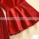 RTS Bell Sleeve Dress Christmas Dress Girls Velvet Dress thumbnail-5