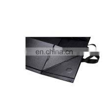 Luxury Customized Black Rigid Paper Box Foldable Hand-held Gift Packaging Box With Logo thumbnail-5