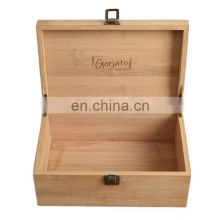 Pine wood box trinket box custom jewelry packaging tea gift wooden storage box