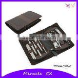 9pcs Zipper Bag Crocodile Printed PU Bag Kit Pedicure