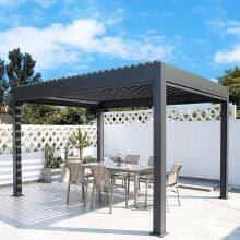 Yashengou Customized Rainproof Garden Buildings Vented Louvered Gazebo Electric Operated Pergola for Sun Coverage thumbnail-2
