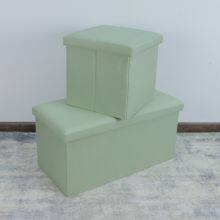 Foldable Storage Linen Ottoman-Light Green thumbnail-5