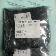 LED 5MM White Red 2V 2000MCD