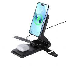 Portable 3 in 1 Wireless Charger Mobile Phones Foldable Fast Smart Magnetic Charging Convenient for IPhone 15 14 thumbnail-2