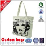 white 600D polyester canvas tote bag